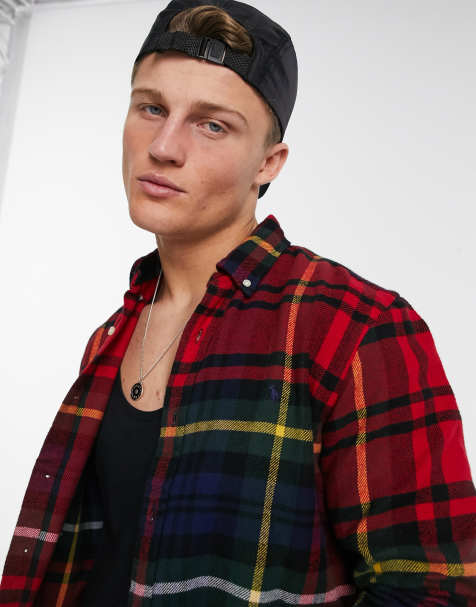Polo Ralph Lauren brushed flannel shirt in red/yellow