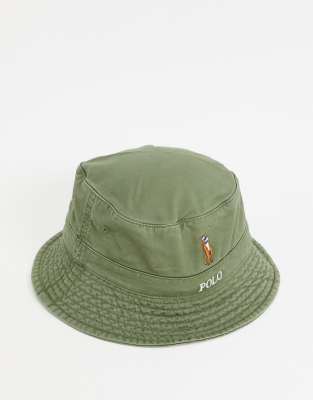 polo bucket hat khaki