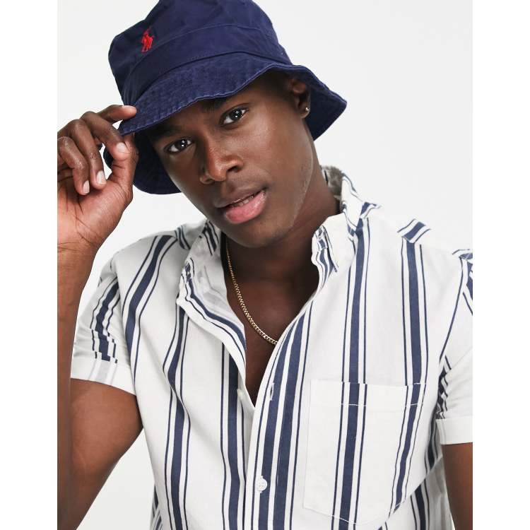 Polo Ralph Lauren bucket hat with pony logo in navy | ASOS