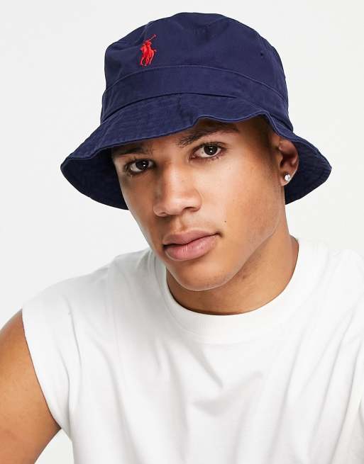 Polo Ralph Lauren bucket hat with pony logo in navy