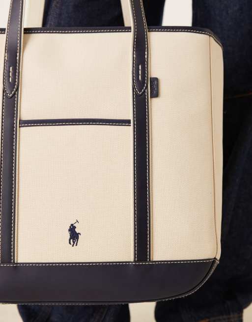Polo Ralph Lauren cabas écru et marine, 3 de 4