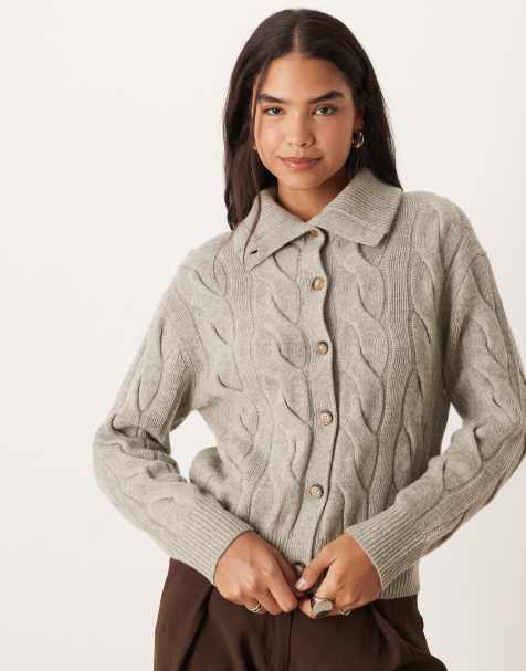 Polo Ralph Lauren cable knit cardigan in grey - view 1