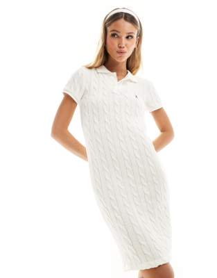 ralph lauren white knit dress Cable Knit Day Dress by Polo Ralph Lauren