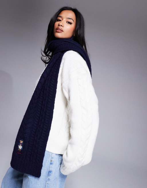 Ralph lauren navy scarf best sale