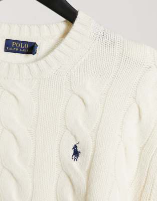 ralph lauren cable knit jumper cream