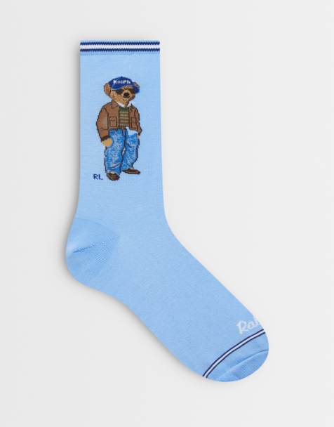 Polo Ralph Lauren - calcetines con oso logo en azul - view 1