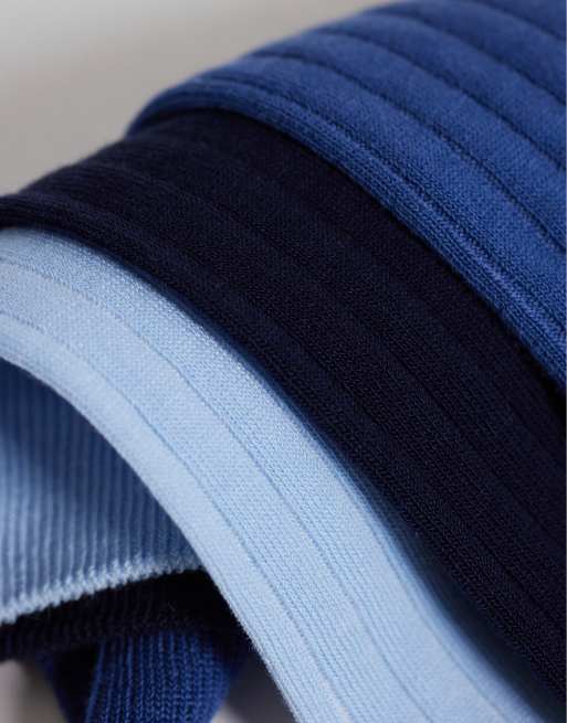 Polo Ralph Lauren calzini a coste con logo icon 3 paia girocollo blu multicolore, 3 di 3