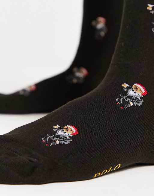 Polo Ralph Lauren - Calzini neri con orsetto elegante , 3 di 4