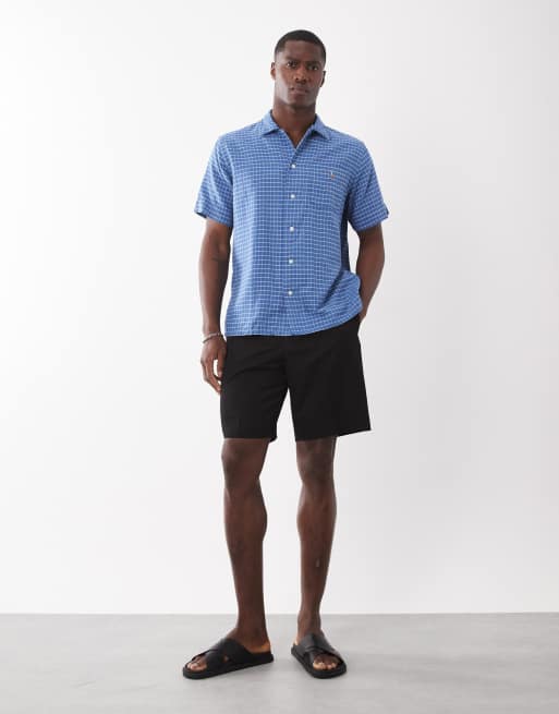 Polo Ralph Lauren - Camicia a maniche corte blu e bianca a quadri con logo, 5 di 5