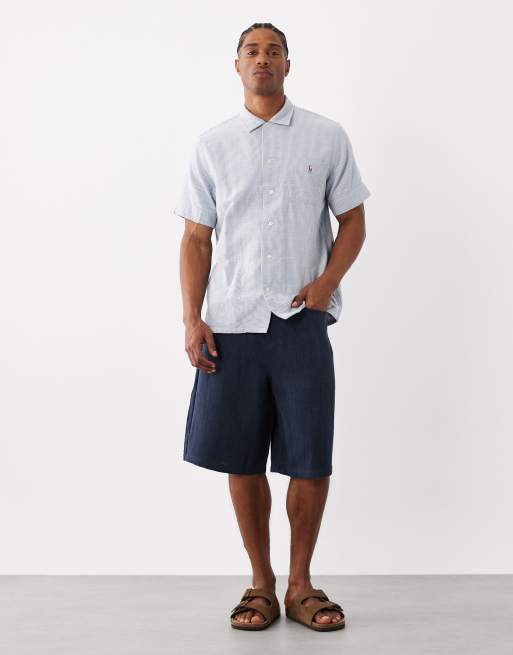 Polo Ralph Lauren - Camicia a maniche corte blu e bianca a righe con logo iconico, 2 di 5