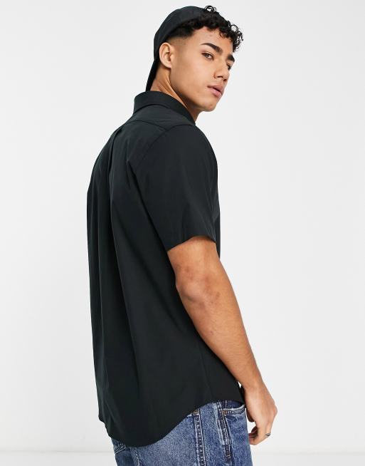 Polo Ralph Lauren - Camicia a maniche corte con logo in popeline nero con vestibilità regular fit, 4 di 4