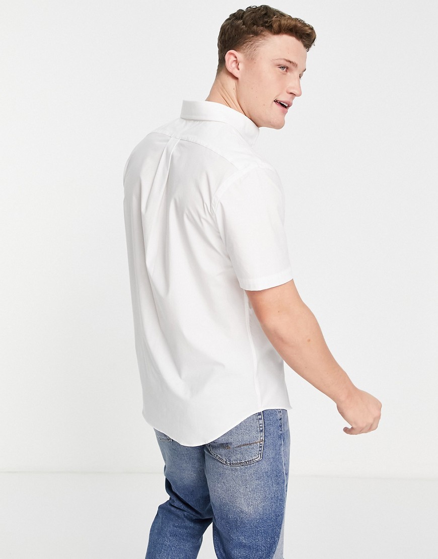 Camicia a maniche corte regular fit in popeline bianca con logo-Bianco - Polo Ralph Lauren Camicia donna  - immagine2
