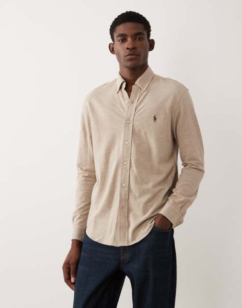 Polo Ralph Lauren - Camicia a maniche lunghe beige con logo - view 1
