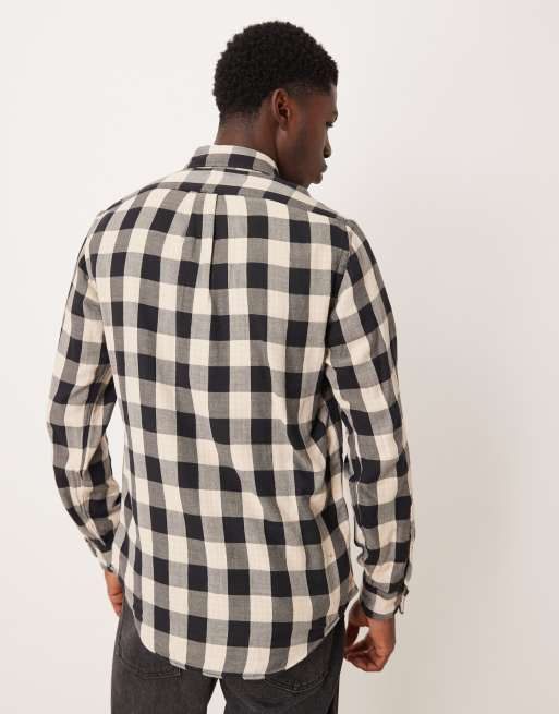 Polo Ralph Lauren - Camicia a maniche lunghe color crema e nera a quadri, 3 di 5
