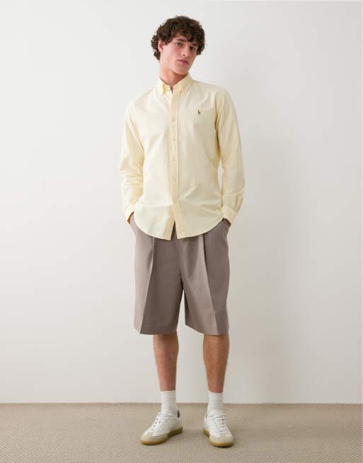 Polo Ralph Lauren - Camicia a maniche lunghe gialla a righe con logo , 2 di 5