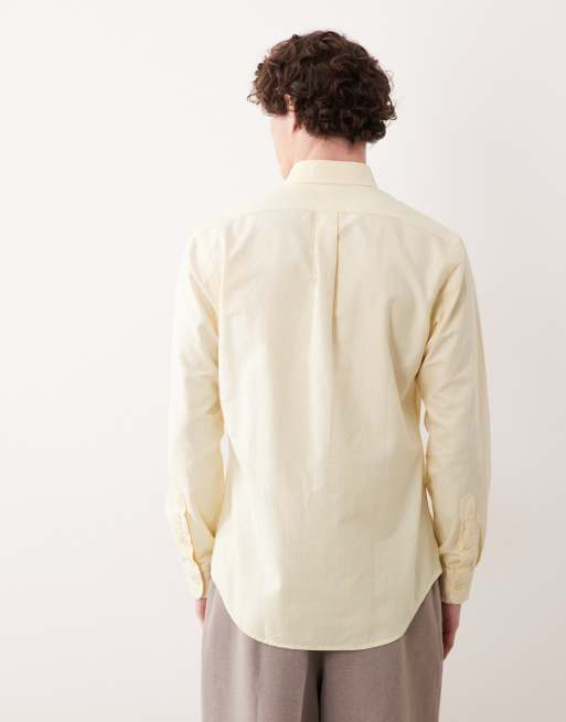 Polo Ralph Lauren - Camicia a maniche lunghe gialla a righe con logo , 3 di 5
