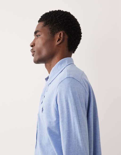 Polo Ralph Lauren - Camicia a maniche lunghe in cotone blu con logo, 4 di 5
