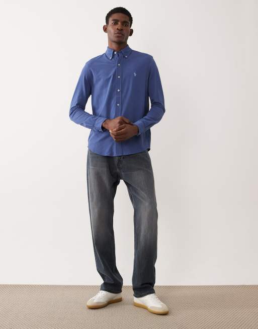 Polo Ralph Lauren - Camicia a maniche lunghe in cotone blu navy con logo iconico, 2 di 5