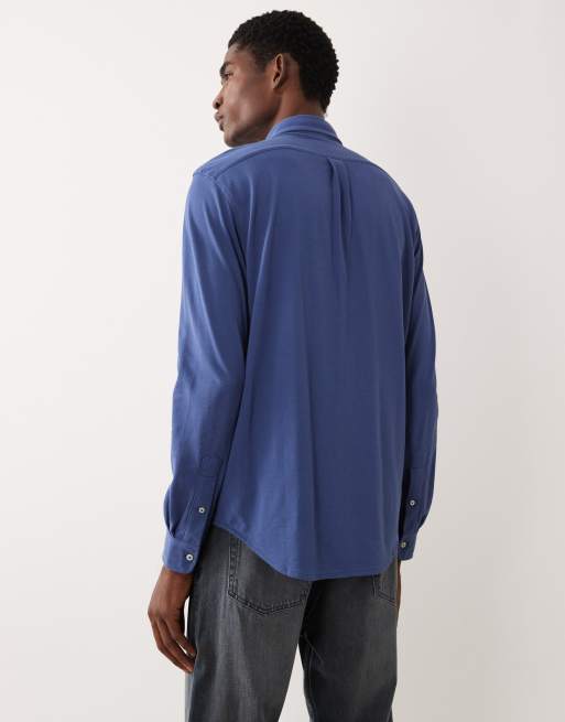 Polo Ralph Lauren - Camicia a maniche lunghe in cotone blu navy con logo iconico, 3 di 5