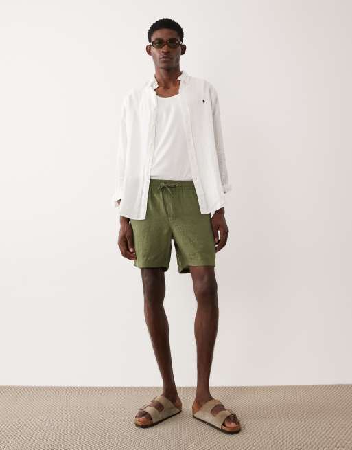 Polo Ralph Lauren - Camicia a maniche lunghe in lino bianca con logo, 2 di 5