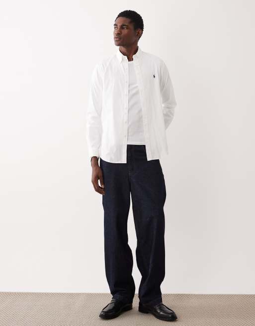 Polo Ralph Lauren - Camicia a maniche lunghe in twill di cotone bianca con logo iconico, 2 di 5