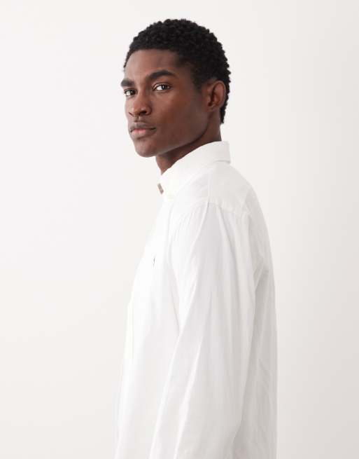 Polo Ralph Lauren - Camicia a maniche lunghe in twill di cotone bianca con logo iconico, 4 di 5