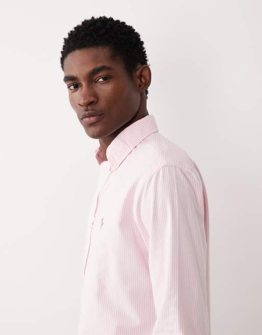 Polo Ralph Lauren - Camicia a maniche lunghe rosa a righe con logo , 4 di 5