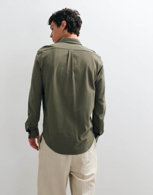 Polo Ralph Lauren - Camicia a maniche lunghe verde scuro con bottoni, 4 di 5