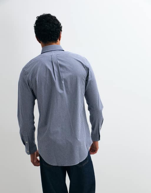 Polo Ralph Lauren camicia a quadretti con logo sport icon in navy e bianco, 2 di 5