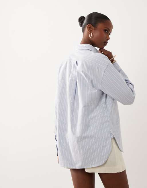 Polo Ralph Lauren - Camicia blu in cotone a righe vestibilità comoda, 4 di 4