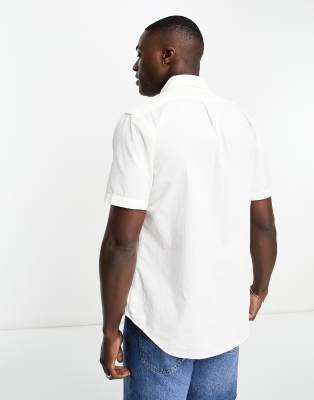 Camicia custom fit a maniche corte in seersucker bianca con logo-Bianco - Polo Ralph Lauren Camicia donna  - immagine3
