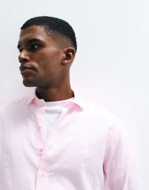 Polo Ralph Lauren - Camicia custom fit a maniche lunghe rosa a righe con bottoni, 2 di 5