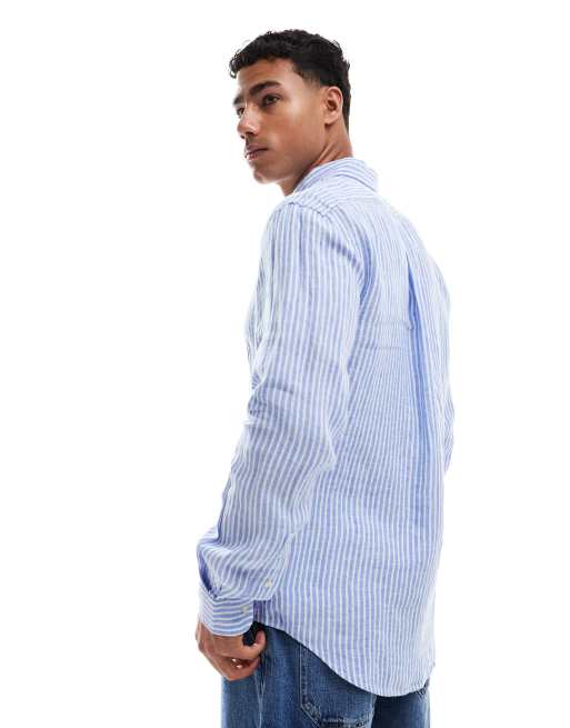 Custom Fit Camicia A Righe Uomo Polo Ralph Lauren Custom Fit