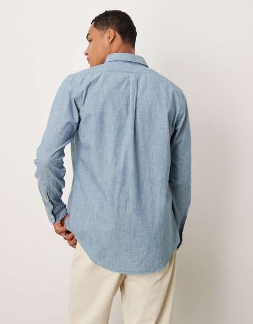 Polo Ralph Lauren - Camicia di jeans custom fit color blu medio, 3 di 5