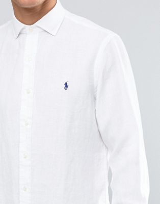 Unchanged Tact coach Polo Ralph Lauren - Camicia di lino bianca vestibilità classica | ASOS