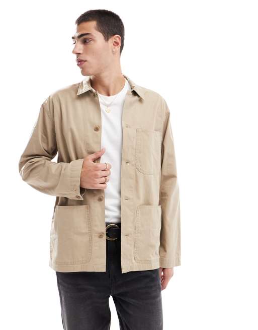 Polo Ralph Lauren - Camicia giacca in twill color cuoio con colletto a rever