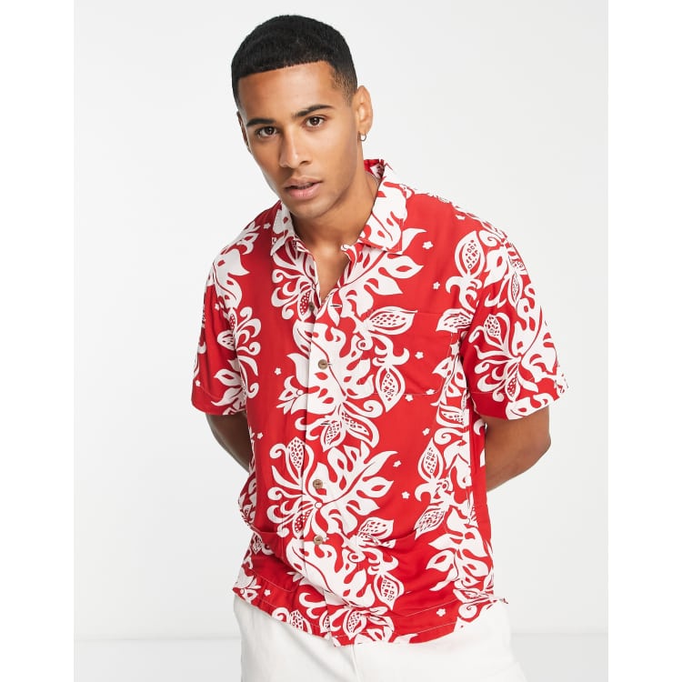 Polo Ralph Lauren Camicia hawaiana oversize classica a maniche corte rossa con stampa ASOS