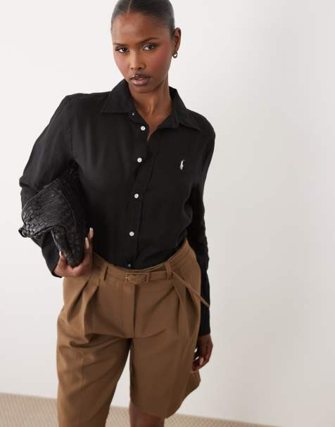 Polo Ralph Lauren - Camicia in lino nera vestibilità classica - view 1