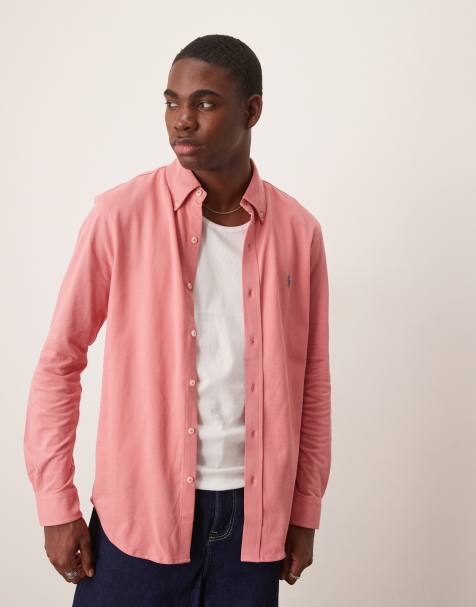 Polo Ralph Lauren - Camicia in piqué a rete rosa con logo - view 1