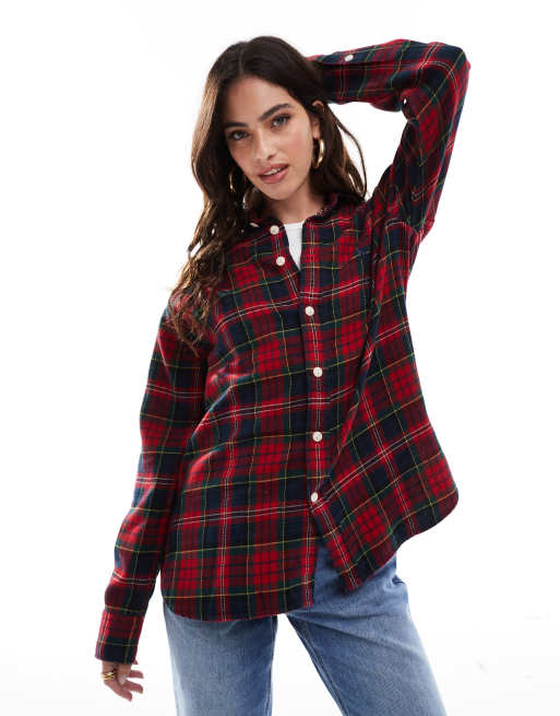 Polo Ralph Lauren - Camicia in twill di cotone rossa a quadri con logo