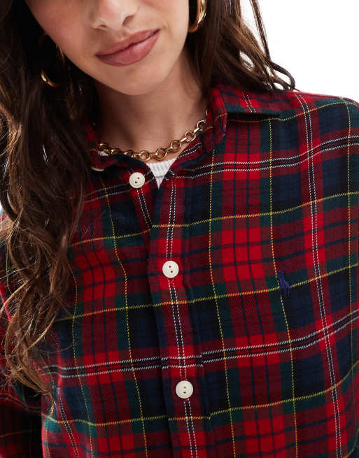 Polo Ralph Lauren - Camicia in twill di cotone rossa a quadri con logo, 2 di 4