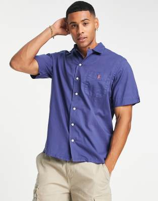 Polo Ralph Lauren oversized fit short sleeve shirt classic with pony logo in light navy - ASOS Price Checker