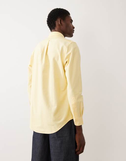 Polo Ralph Lauren - Camicia Oxford a maniche lunghe in cotone giallo con logo, 3 di 5