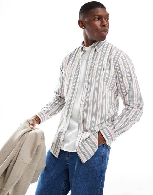 Polo Ralph Lauren - Camicia Oxford a righe multicolore con logo