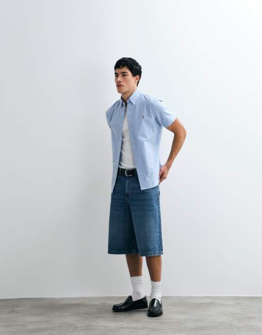 Polo Ralph Lauren camicia Oxford classic custom fit blu, 4 di 5