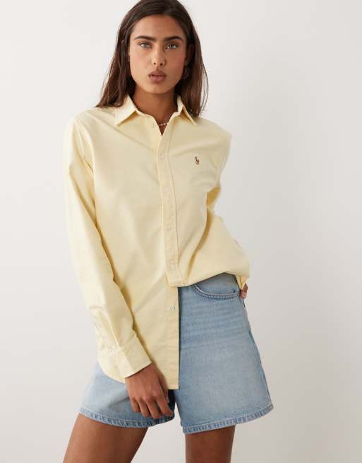 Polo Ralph Lauren - Camicia Oxford classica gialla con logo, 3 di 4