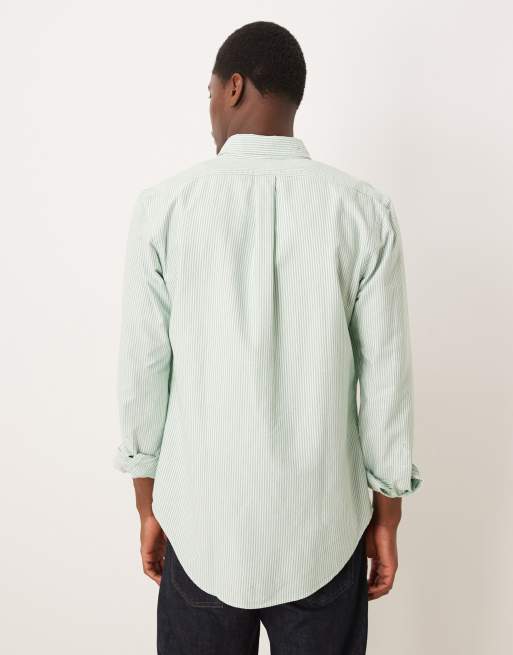 Polo Ralph Lauren - Camicia Oxford custom fit a righe verdi e bianche con logo, 3 di 5
