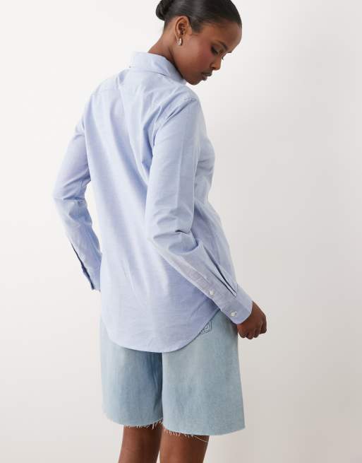 Polo Ralph Lauren - Camicia Oxford slim elasticizzata a righe blu medio, 4 di 4
