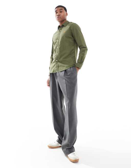 Polo Ralph Lauren - Camicia Oxford slim fit verde scuro sovratinto con logo, 2 di 4