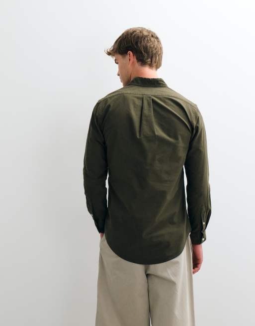 Polo Ralph Lauren - Camicia Oxford slim fit verde scuro sovratinto con logo, 5 di 5